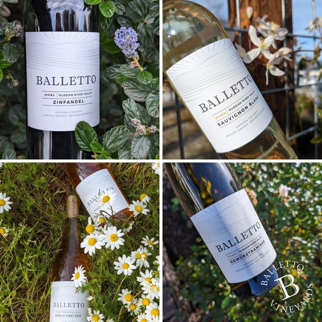 Spring has sprung and so have our new vintages! Say hello to the fabulous four: the delicate yet daring Ros&eacute; of Pinot Noir, the tantalizingly tropical Gewurztraminer, the zestful Zinfandel, and the suave Sauvignon Blanc. 

These vintages aren'