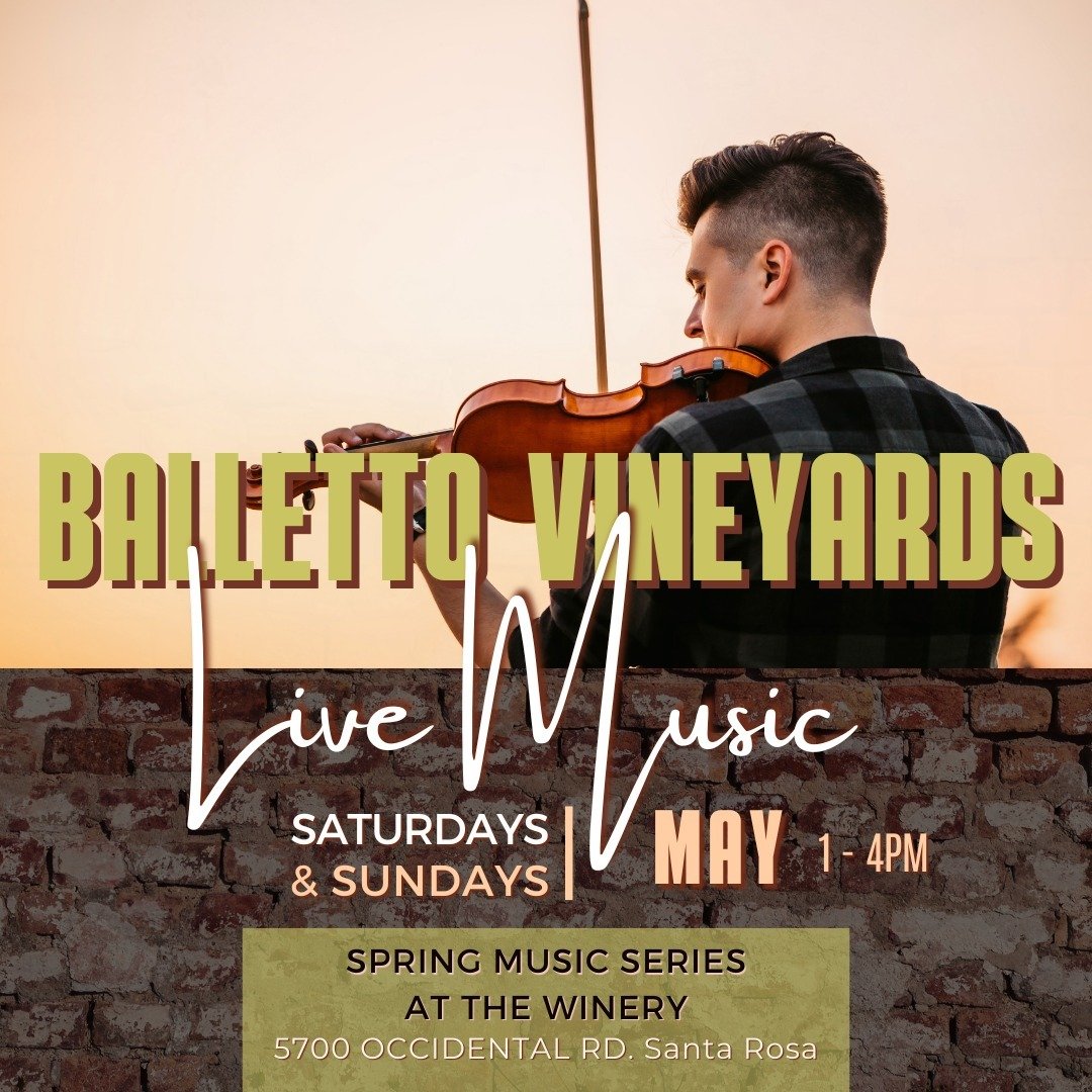 April showers bring MAY MUSIC! Our Live Music Series will be continuing throughout May EVERY WEEKEND with local artists playing at our Tasting Room. From 1-4pm visit us for the best music, the best vibes, and, you guessed it, the best wine. Bottle se