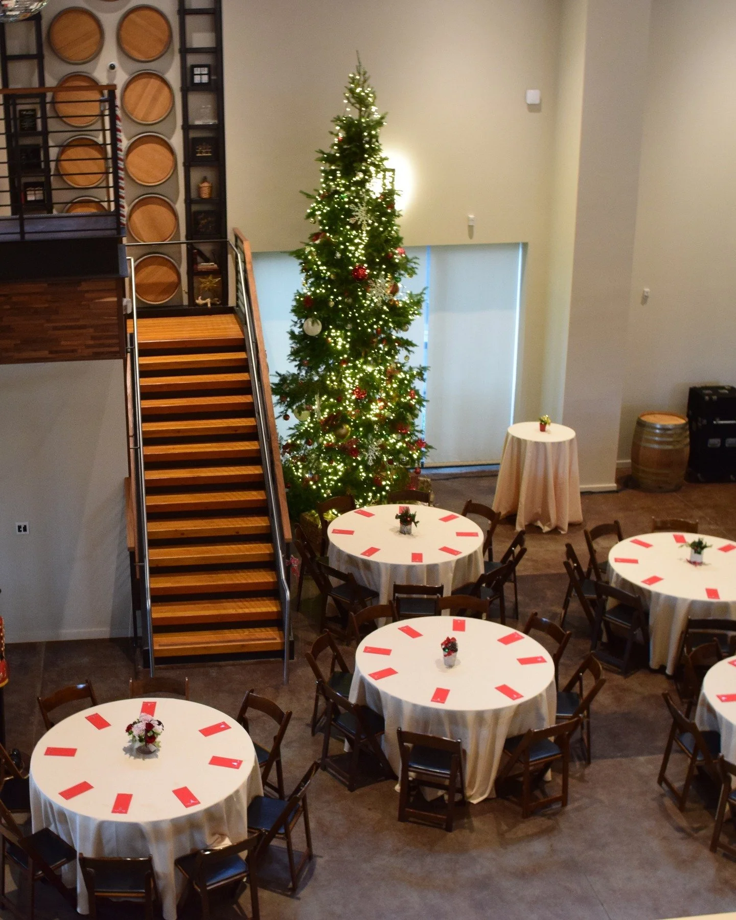 Host your holiday event with us in our Reserve Room Private Event Space!
Designed to accommodate up to 175 guests, the Reserve Room offers a blend of rustic charm and modern elegance. Nestled amidst our estate vineyards, the Reserve Room features stu