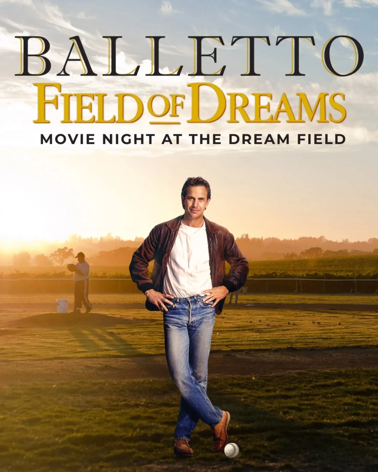 FIELD OF DREAMS IS NOW SHOWING ON THE DREAM FIELD! Our first outdoor movie night is launching with a nostalgic screening of the 1989 movie, Field of Dreams&nbsp;on our Dream Field!&nbsp;

This one-of-a-kind outdoor theatre experience features a speci