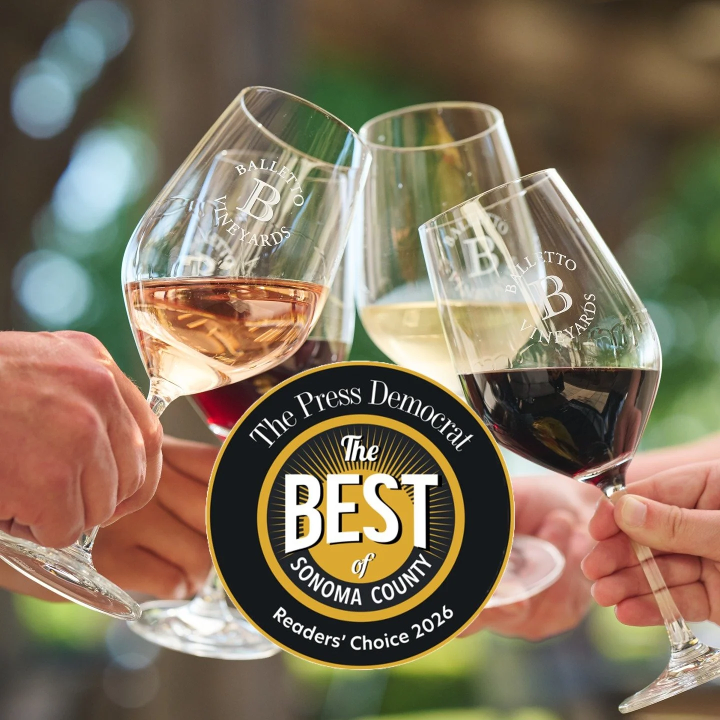THANK YOU for nominating us for Best Red &amp; White Wine in Sonoma County for the Press Democrat&rsquo;s Reader&rsquo;s Choice Awards. To say we are flattered would be an understatement, &amp; we appreciate every one of you who nominated us.

Now le