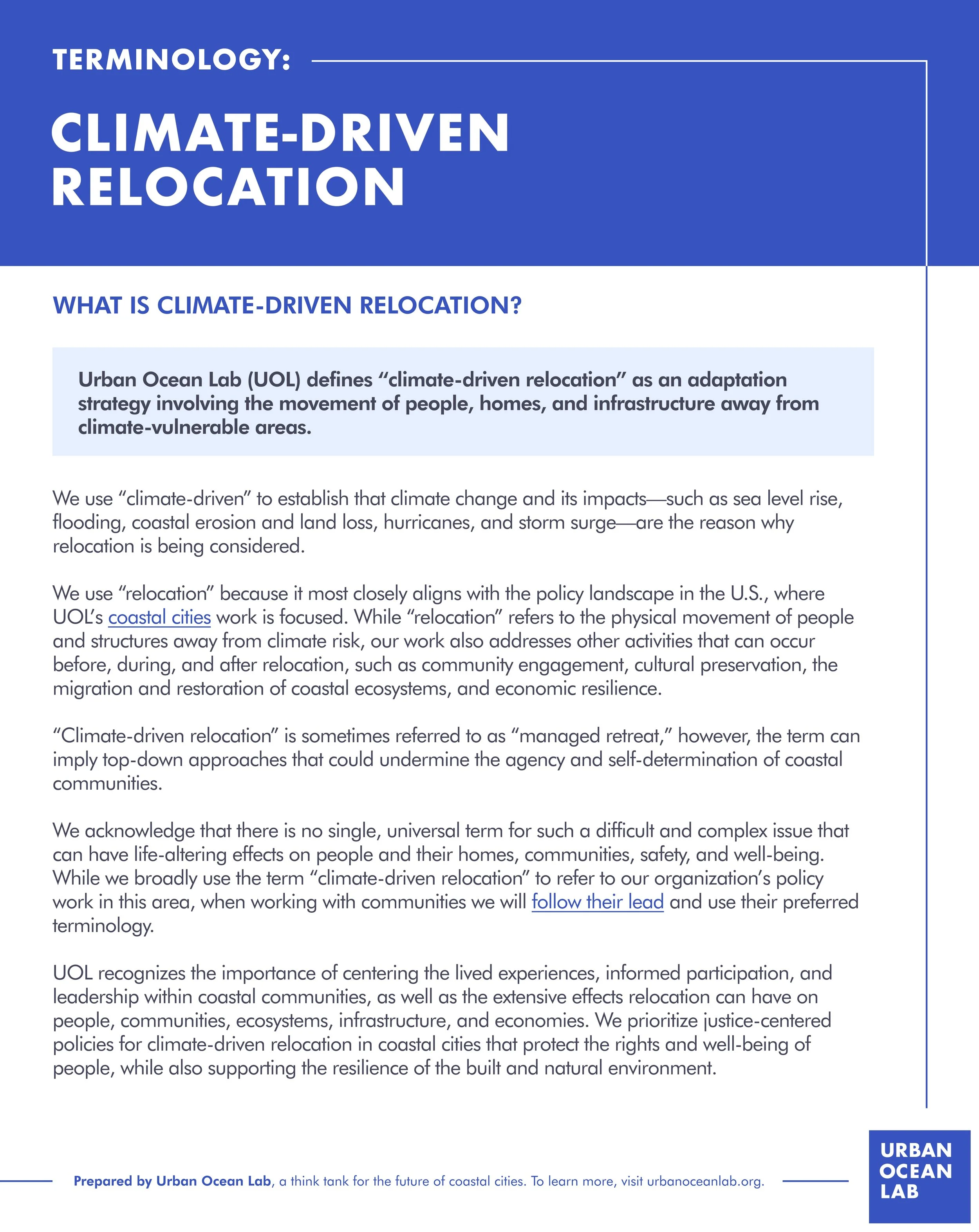Terminology: Climate-Driven Relocation