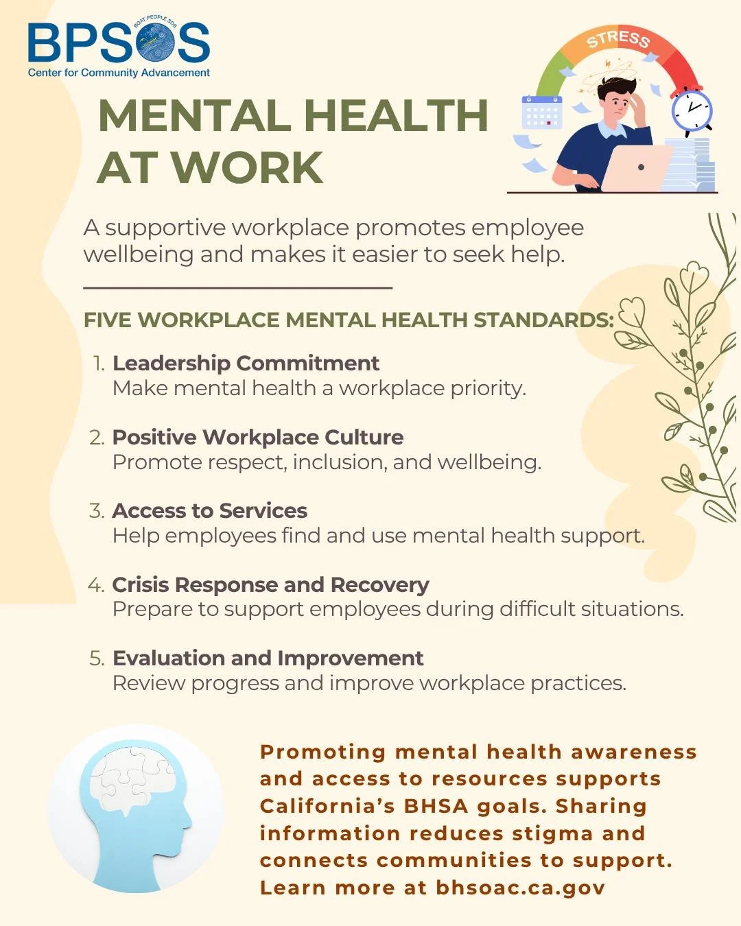 A healthy workplace supports a healthy mind. 

By promoting respect, inclusion, access to mental health services, and crisis support, workplaces can create an environment where employees feel valued and comfortable seeking help. Learn more: https://b