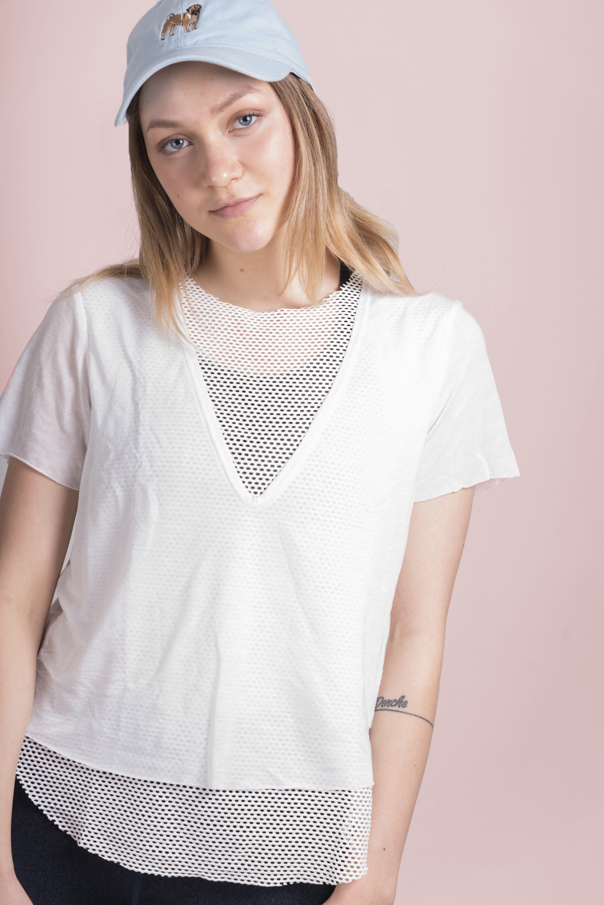 KORAL DOUBLE LAYER WHITE TEE