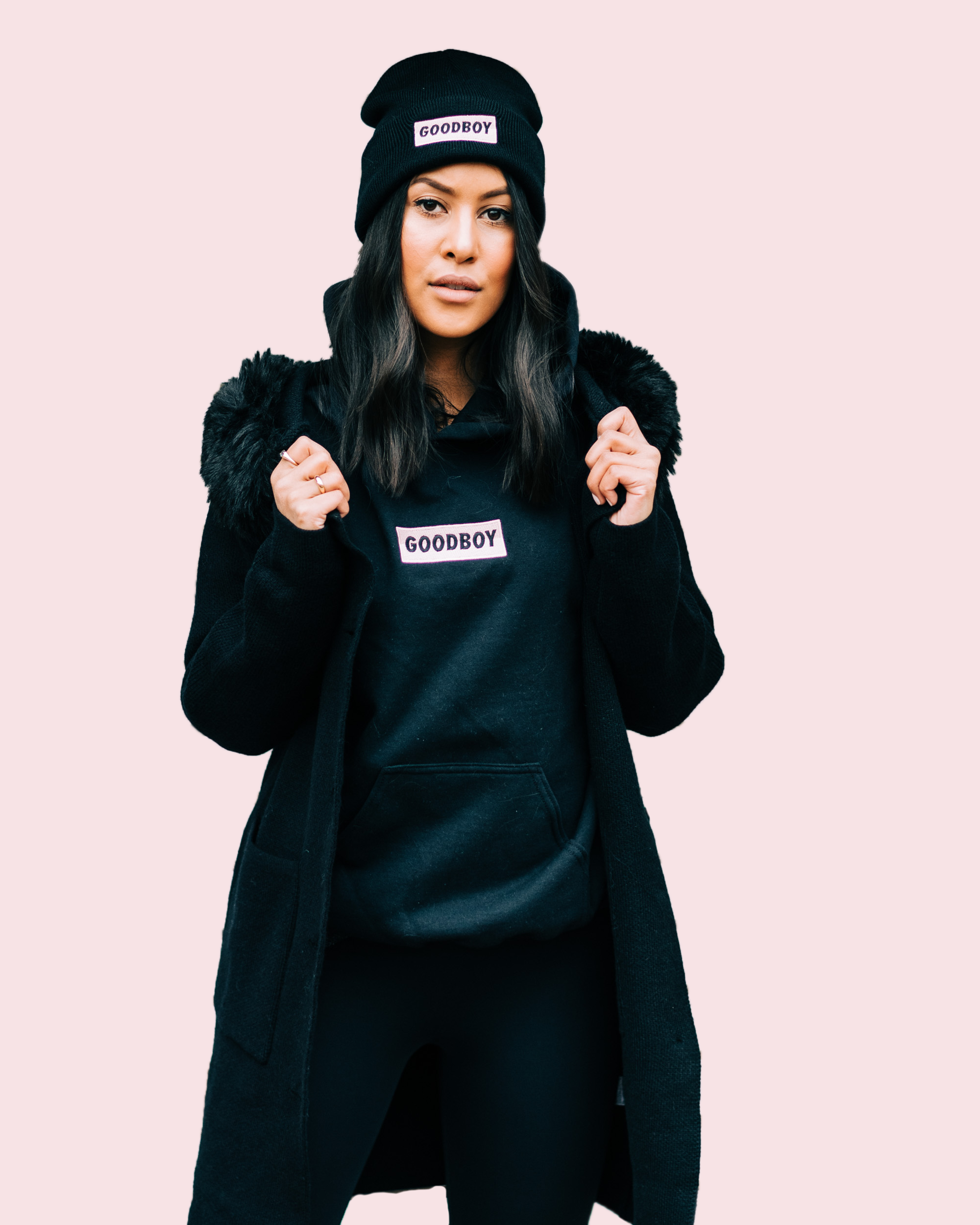 LYLA AND LUXE - FAUX FUR RIMMED COAT