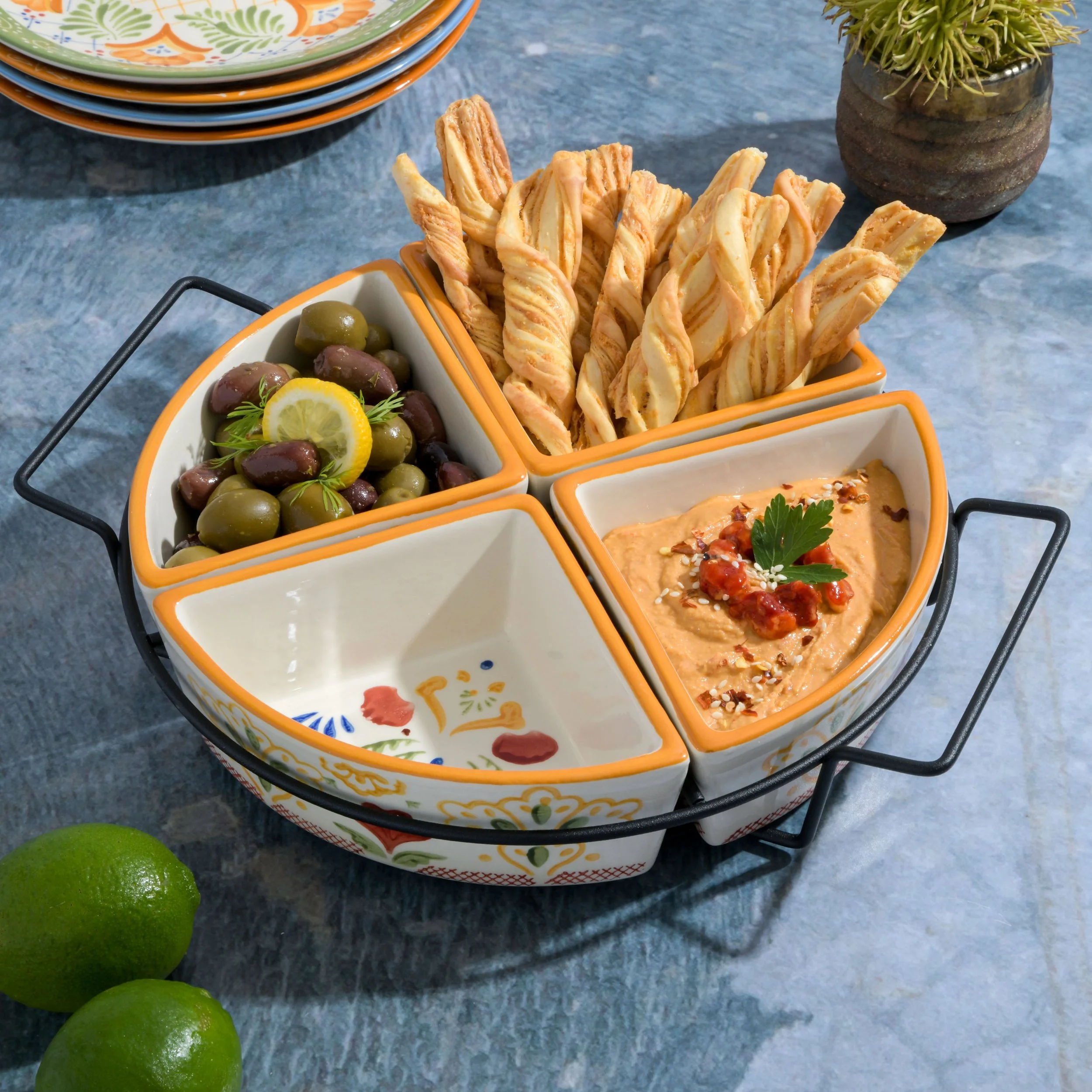 PAI007022-LG Tierra 5PC 4Sect Tidbit Dish with Metal Rack-2389.jpg