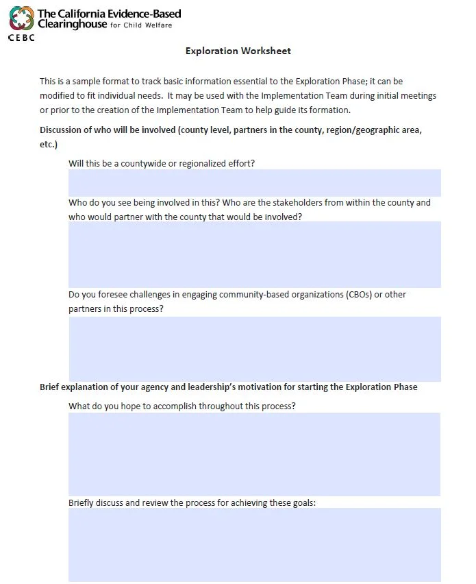 EPIS Exploration Worksheet (Fillable)