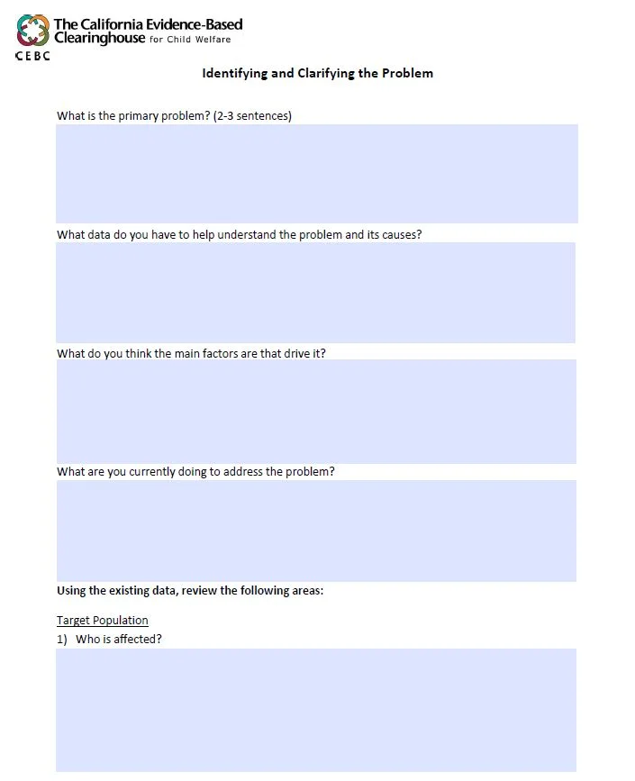 Identifying and Clarifying the Problem (Fillable)