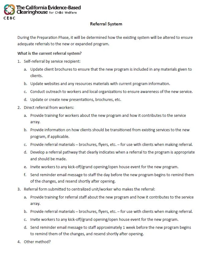 Referral System Worksheet