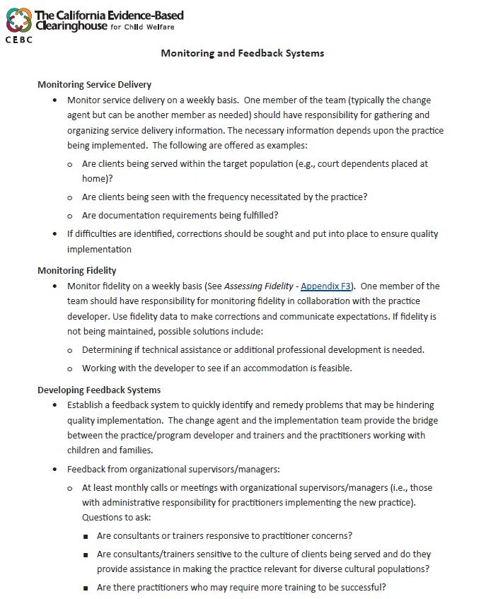 Monitoring and Feedback Systems