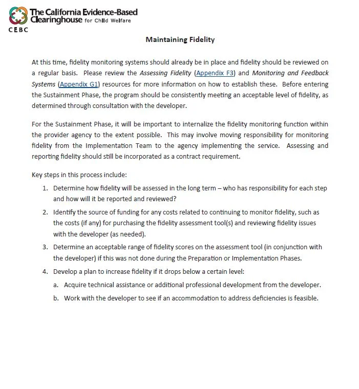 Maintaining Fidelity