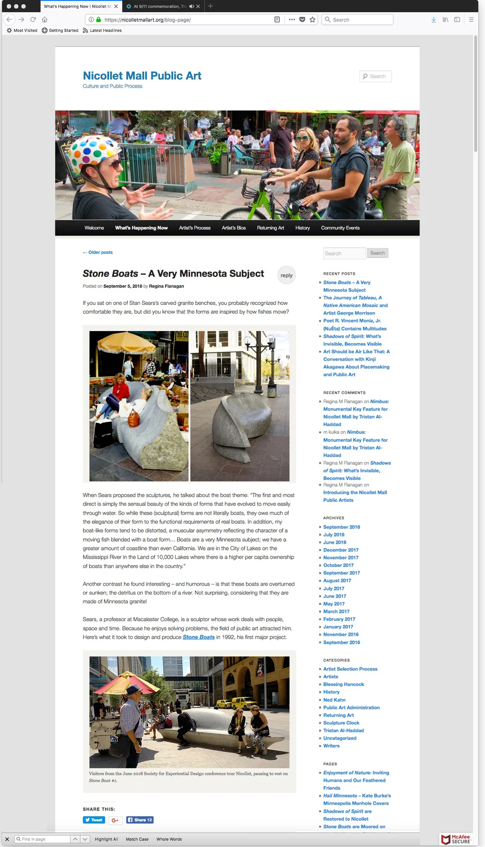 Nicolletmallart.org Blog page