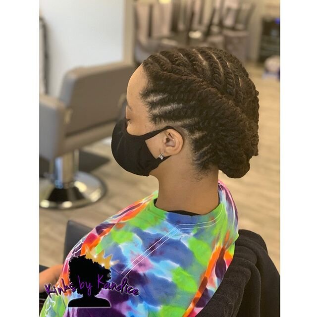 Flat twist with hair added. Flat twist  are a great protective style!! 💜✨ #flattwists  #protectivestyles Done by @kinksbykandice