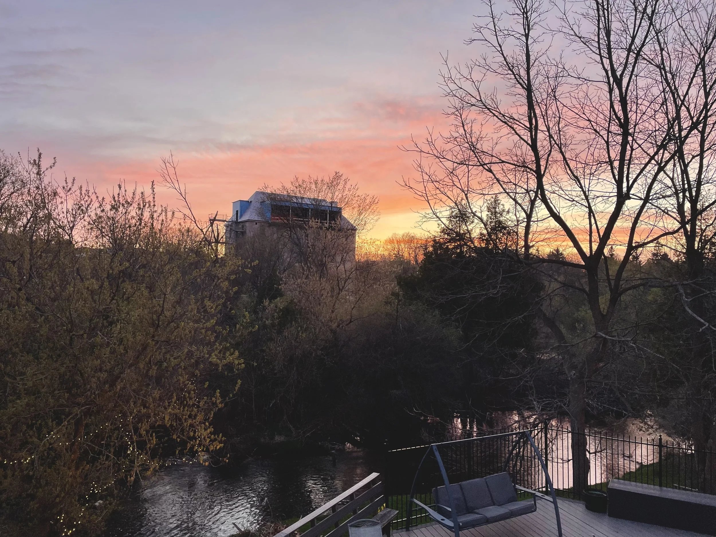 Setting sun over Library.jpg