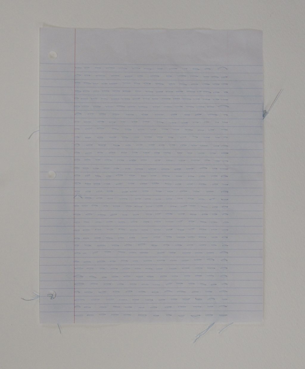 Practice Sheet I , 2014, embroidery thread and loose leaf paper