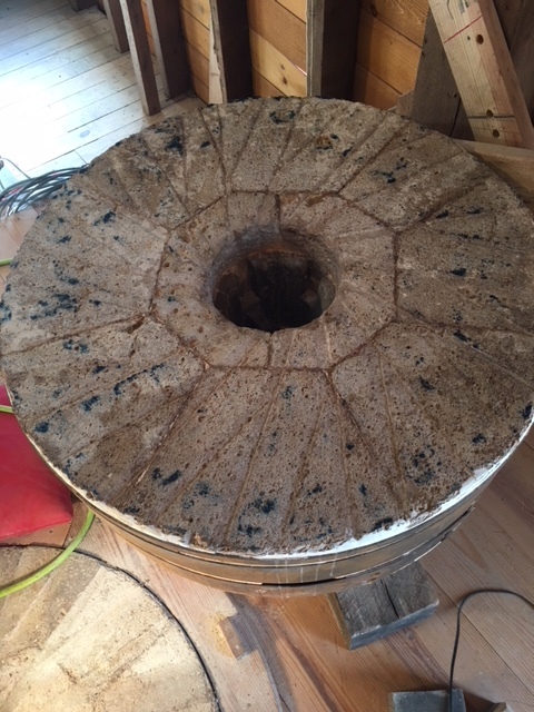 Mill Stone showing high spots with dark paint