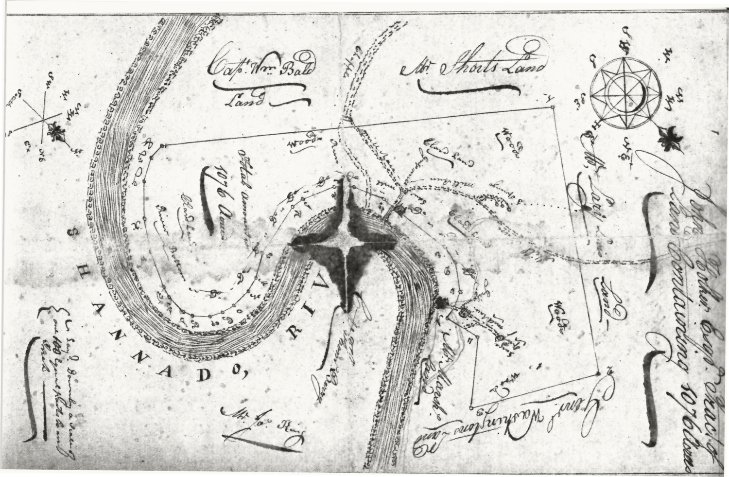  1799 Map by John Mausey Showing Locke's Mill and George Washington's Land Across from the Mill