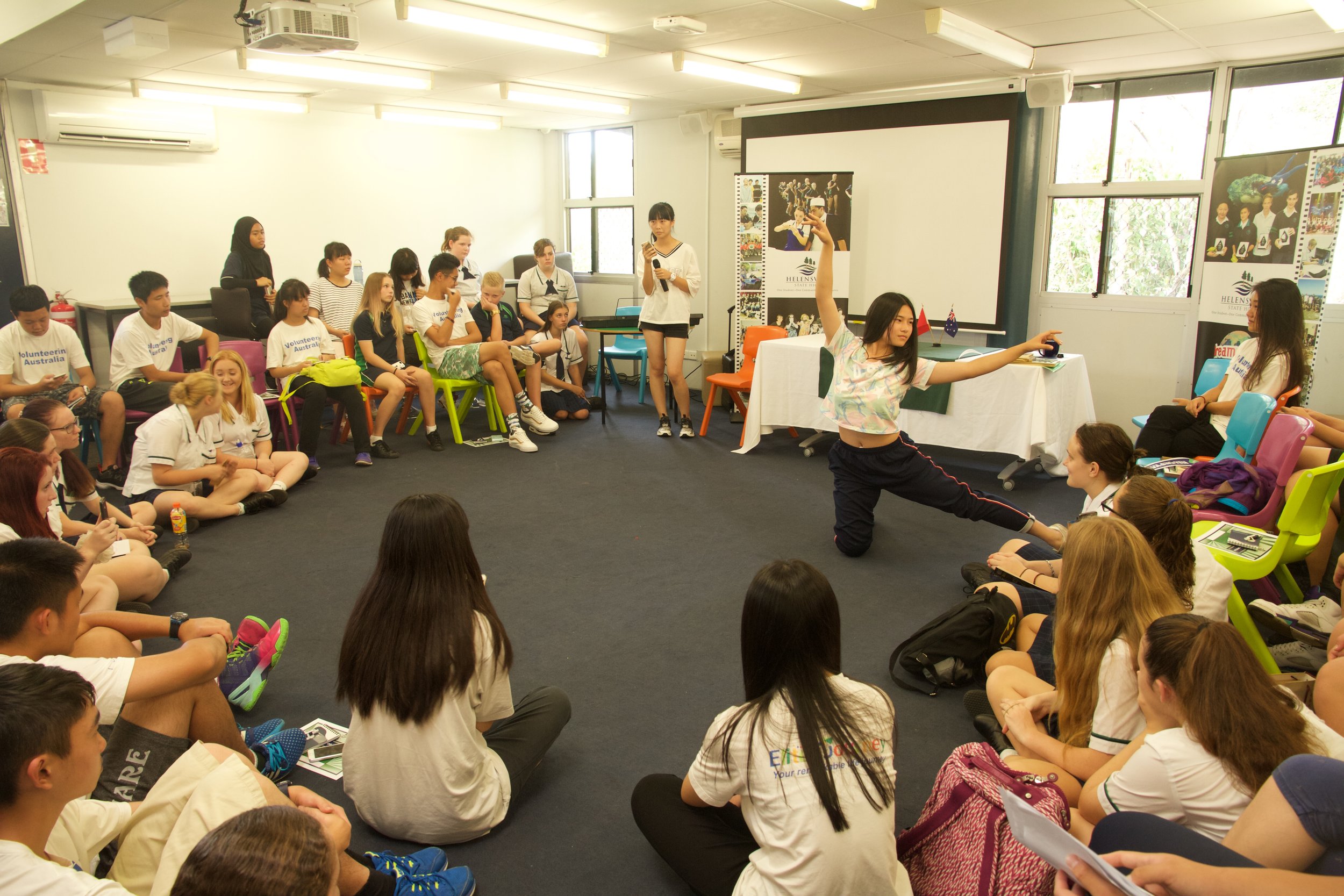 Performing for the Australian students
