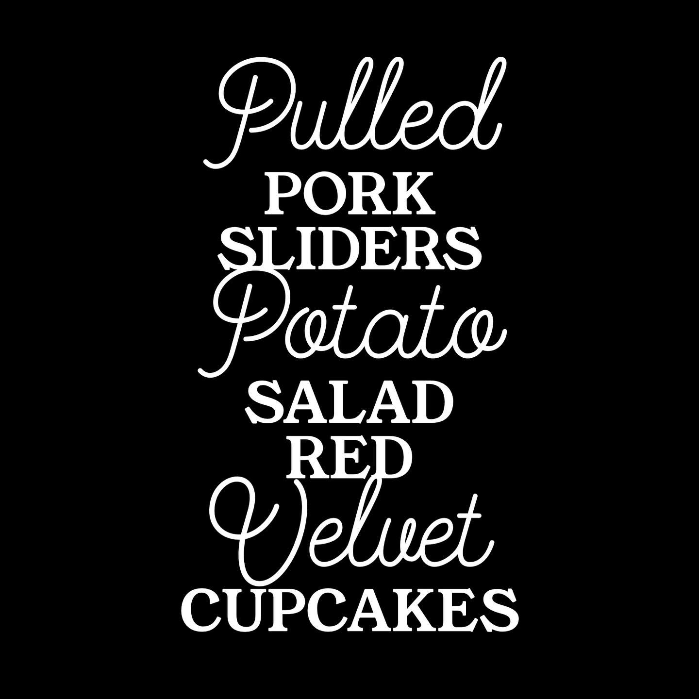 Trying something new this week! Not only will we have our normal menu available, you can add on a &lsquo;heat and eat&rsquo; casserole for later.

Order the Pulled Pork Slider meal for delivery $60 or pickup $50 June 30-July 3, and you can add on a h