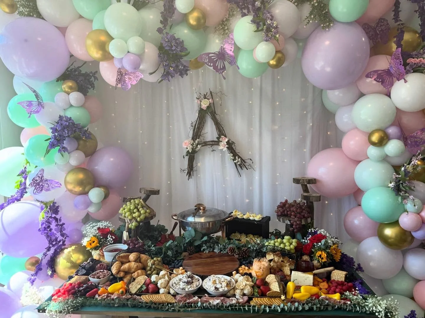 A beautiful forest inspired spread for a fairy princess on her birthday!