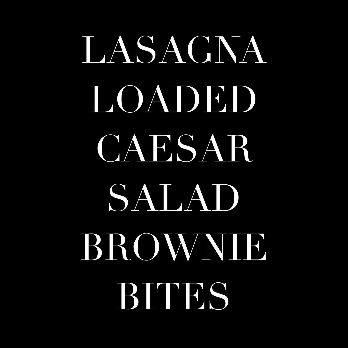 Meal delivery for Dec 1-5 is available to order! If you get tired of thanksgiving leftovers let T42 deliver a bit of Italian to your door for dinner next week!

All meals feed 4, delivery is $60, pickup is $50. Email info@tablefor2catering.com with a