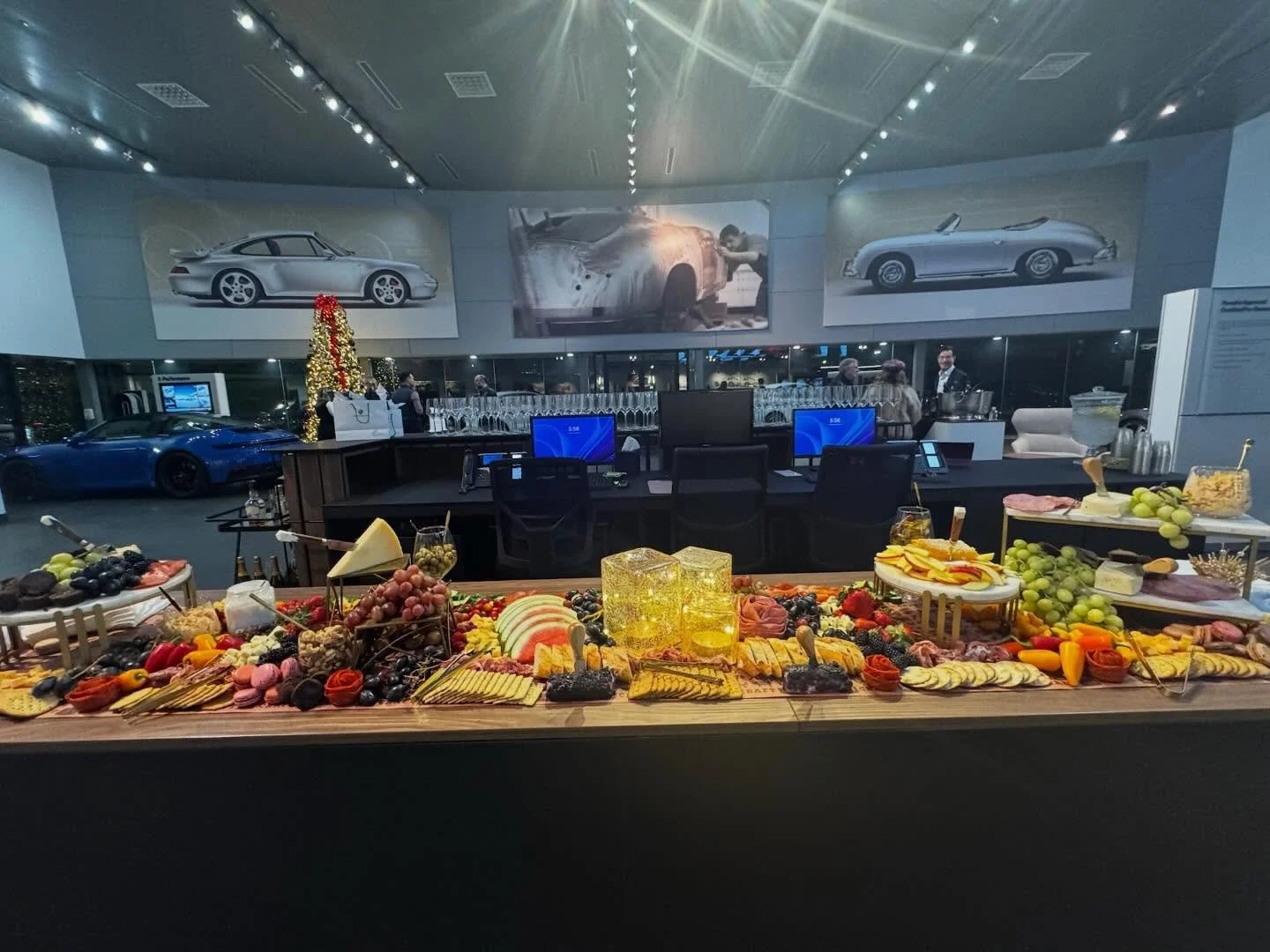 2 beautiful spreads this week- one at Porsche of Nashville with Paul Hobbs Winery, and one in a private home for a holiday party. 

Our December schedule is almost full- if you still need catering for a Christmas party, holiday business dinner, or Ne