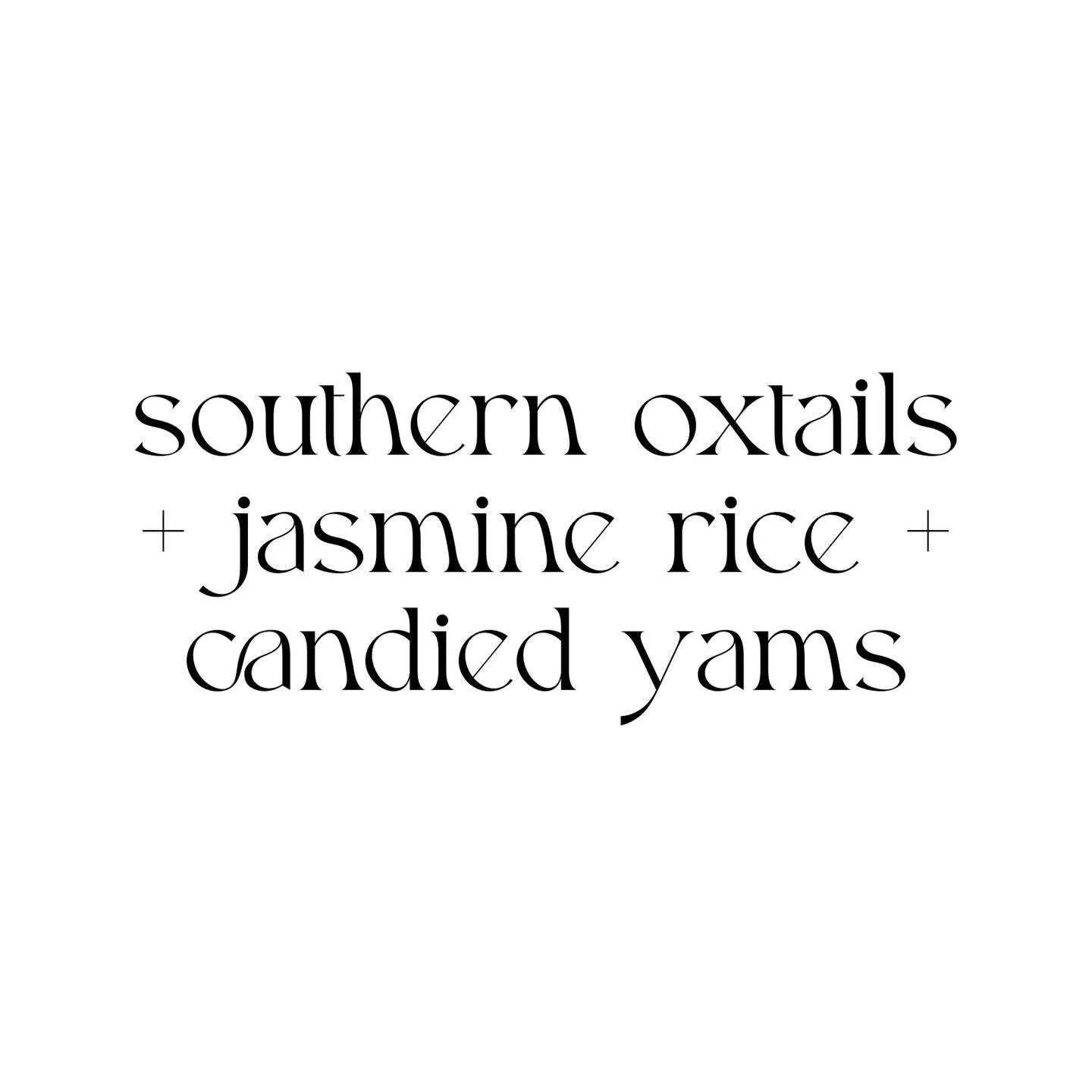 Wrapping up our Southern week for our regional menu with Oxtail- not something you try very often! This is a premium entree, so please note that prices are increased.

-$68 for delivery
-$58 for pickup

As always, all meals feed 4, you can add a cass
