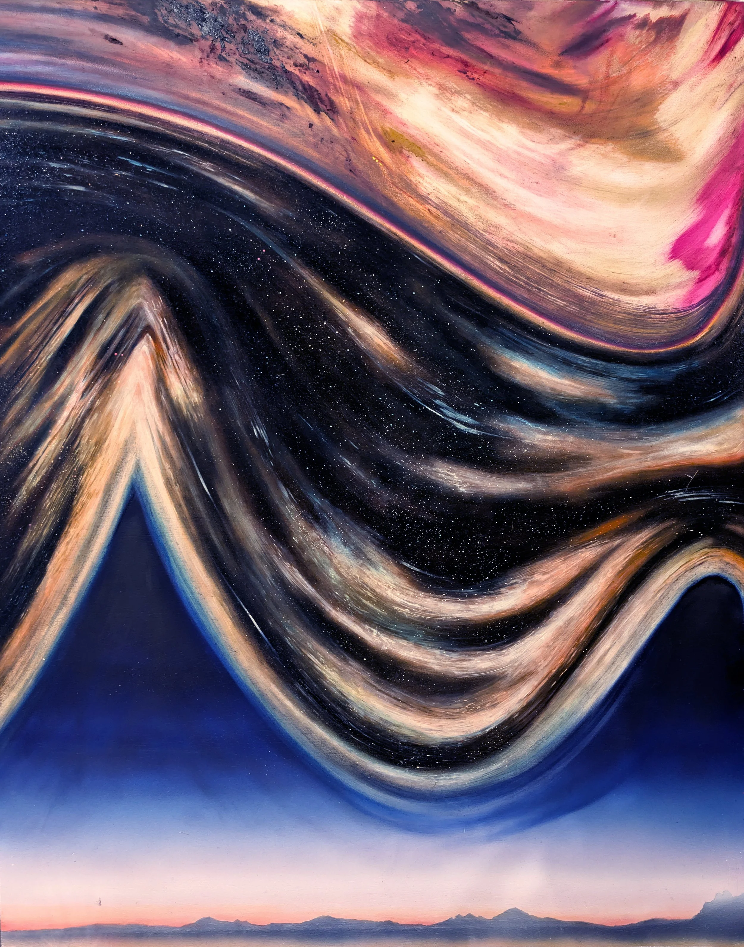 Iatrogenic #3, oil, acrylic and marble dust on wood panel, 60'' x 40'', 2026