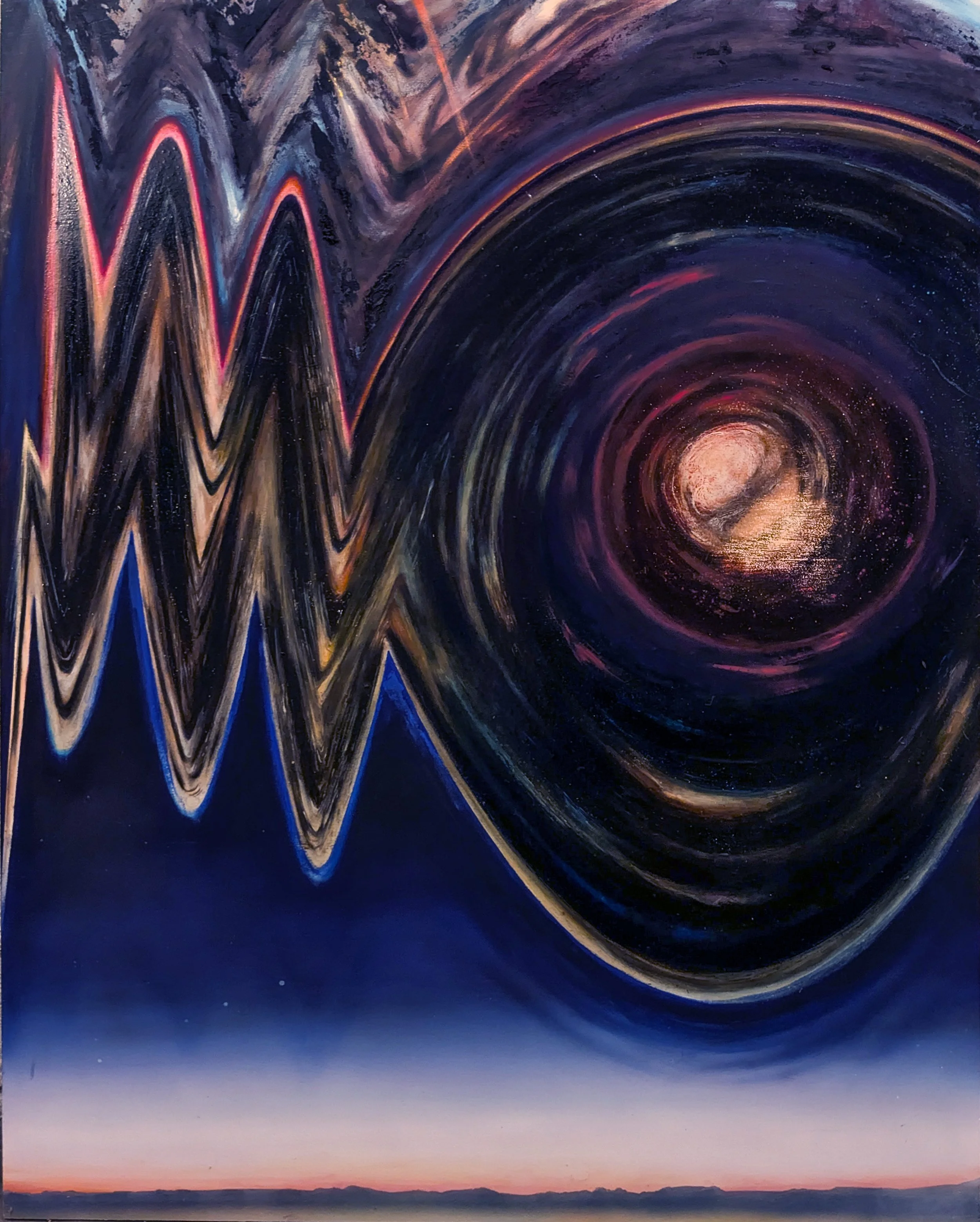 Iatrogenic #1, oil, acrylic and marble dust on wood panel, 60'' x 40'', 2026