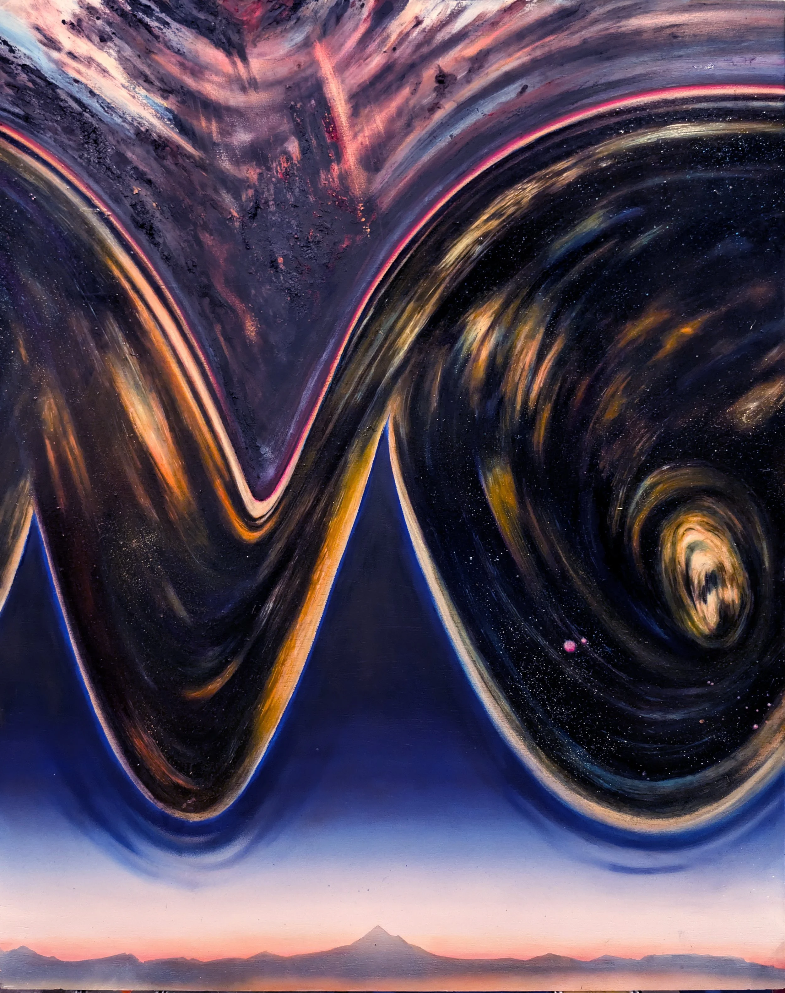 Iatrogenic #2, oil, acrylic and marble dust on wood panel, 60'' x 40'', 2026