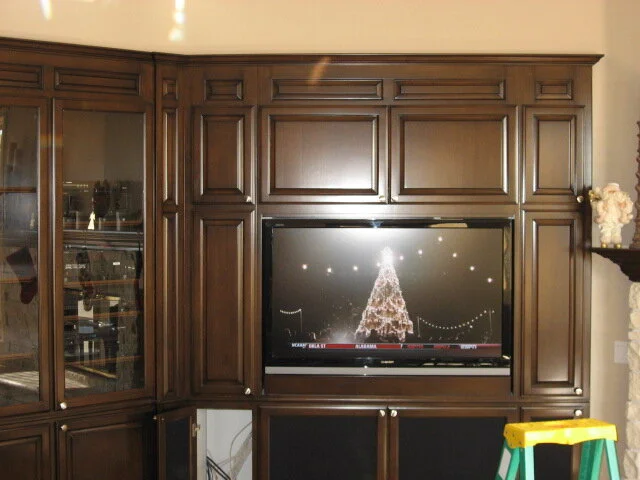 Before and After - stained entertainment cabinet 2.JPG