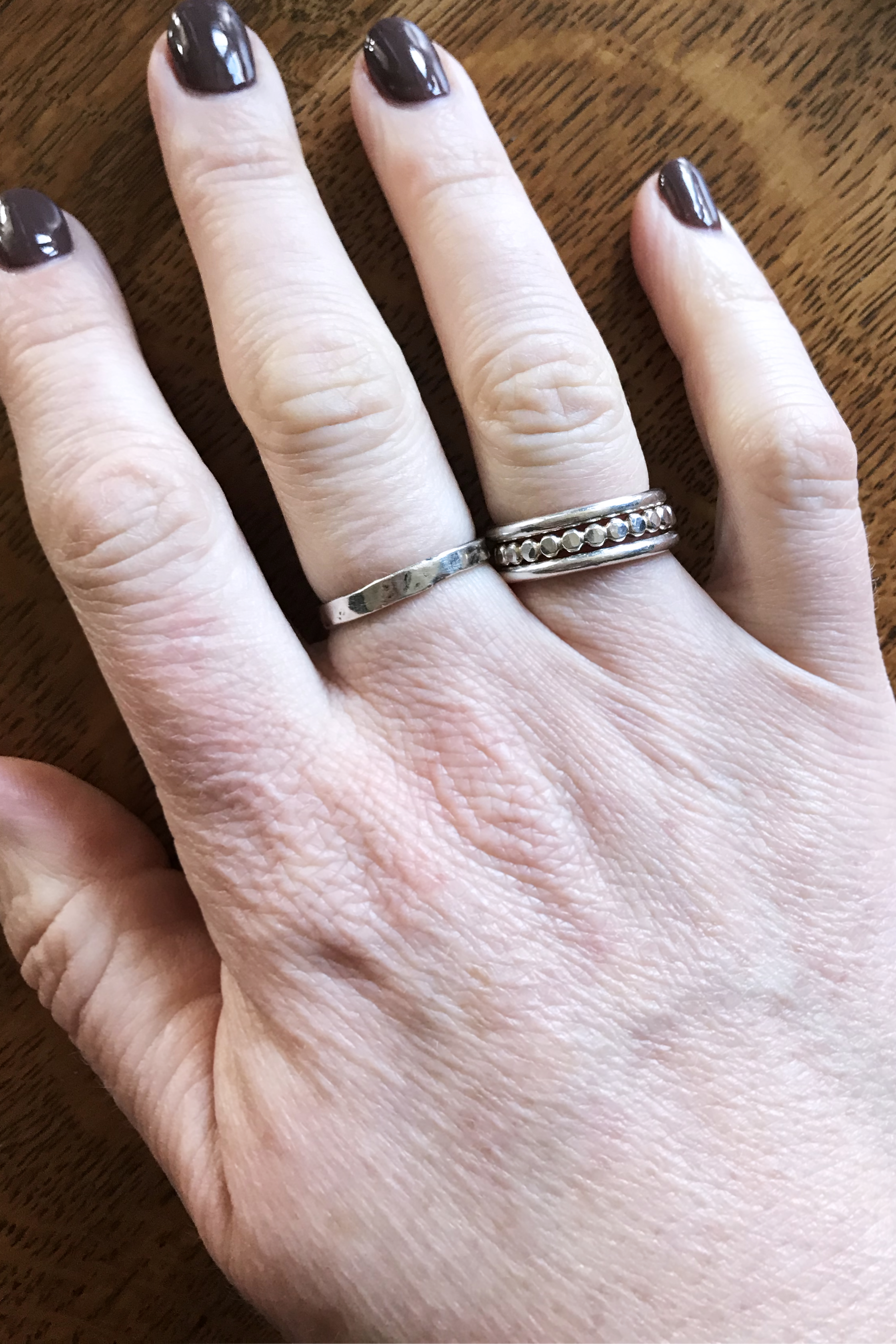 Silver band rings are versatile