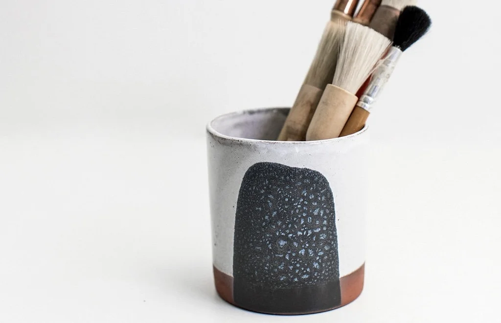 Terracotta ceramic small pot, colour pot, Silvia K Ceramics, Kamodyova, contemporary pot, pottery, ceramic plant pot