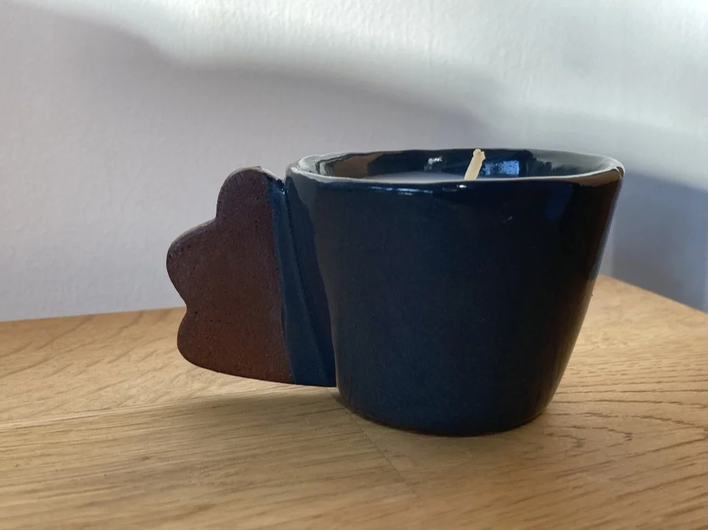 Silvia K ceramics, candles, handmade candle, soy wax candle, ceramic candle, Brighton candlemaker, Brighton ceramic studio