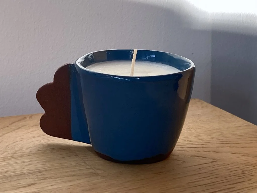 Silvia K ceramics, candles, handmade candle, soy wax candle, ceramic candle, Brighton candlemaker, Brighton ceramic studio