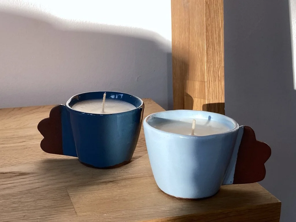 Silvia K ceramics, candles, handmade candle, soy wax candle, ceramic candle, Brighton candlemaker, Brighton ceramic studio