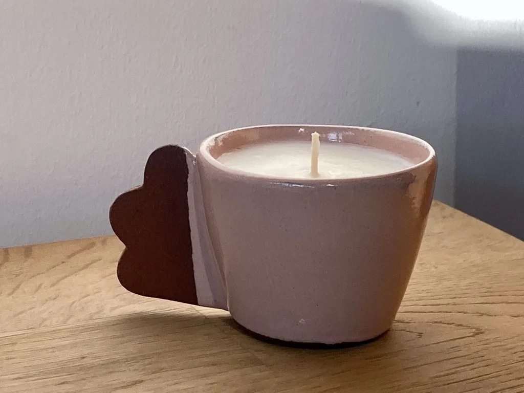 Silvia K ceramics, candles, handmade candle, soy wax candle, ceramic candle, Brighton candlemaker, Brighton ceramic studio