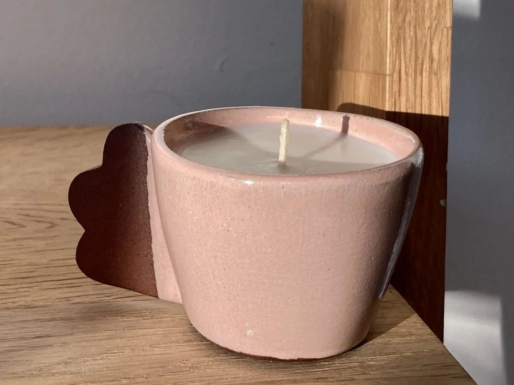 Silvia K ceramics, candles, handmade candle, soy wax candle, ceramic candle, Brighton candlemaker, Brighton ceramic studio