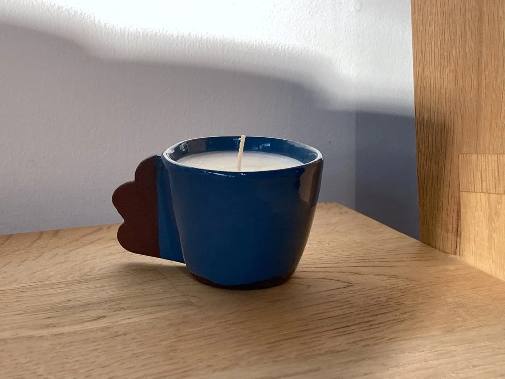 Silvia K ceramics, candles, handmade candle, soy wax candle, ceramic candle, Brighton candlemaker, Brighton ceramic studio