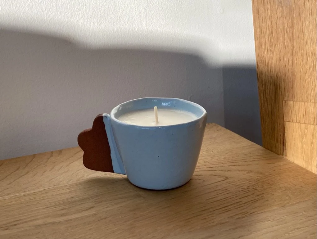 Silvia K ceramics, candles, handmade candle, soy wax candle, ceramic candle, brighton candlemaker