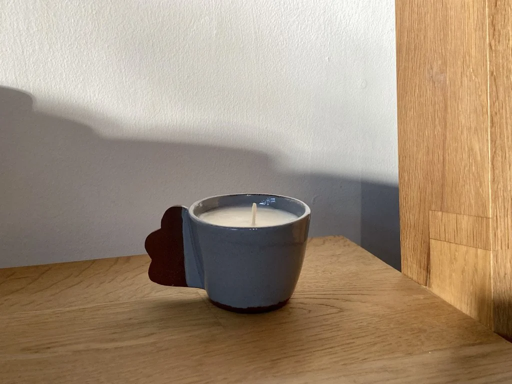 Silvia K ceramics, candles, handmade candle, soy wax candle, ceramic candle, Brighton candlemaker, Brighton ceramic studio