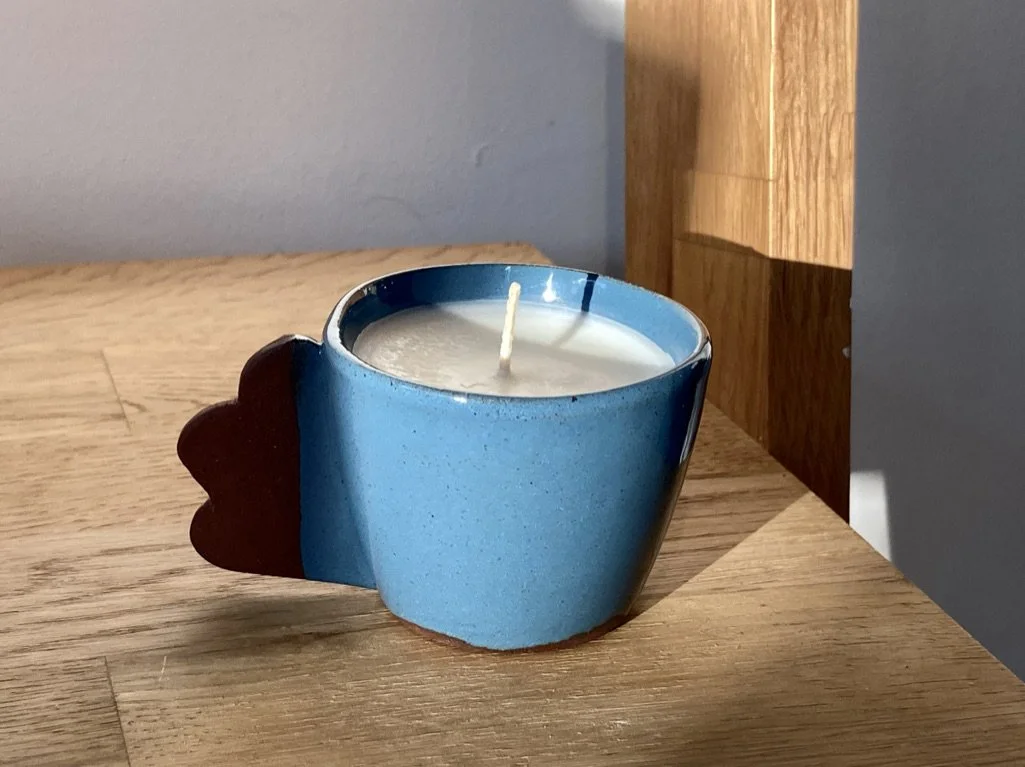 Silvia K ceramics, candles, handmade candle, soy wax candle, ceramic candle, Brighton candlemaker, Brighton ceramic studio
