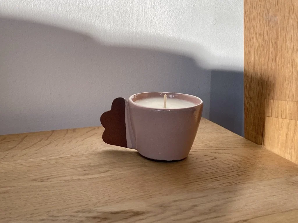 Silvia K ceramics, candles, handmade candle, soy wax candle, ceramic candle, Brighton candlemaker, Brighton ceramic studio