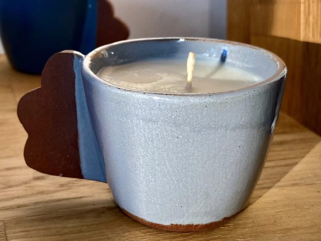 Silvia K ceramics, candles, handmade candle, soy wax candle, ceramic candle, Brighton candlemaker, Brighton ceramic studio