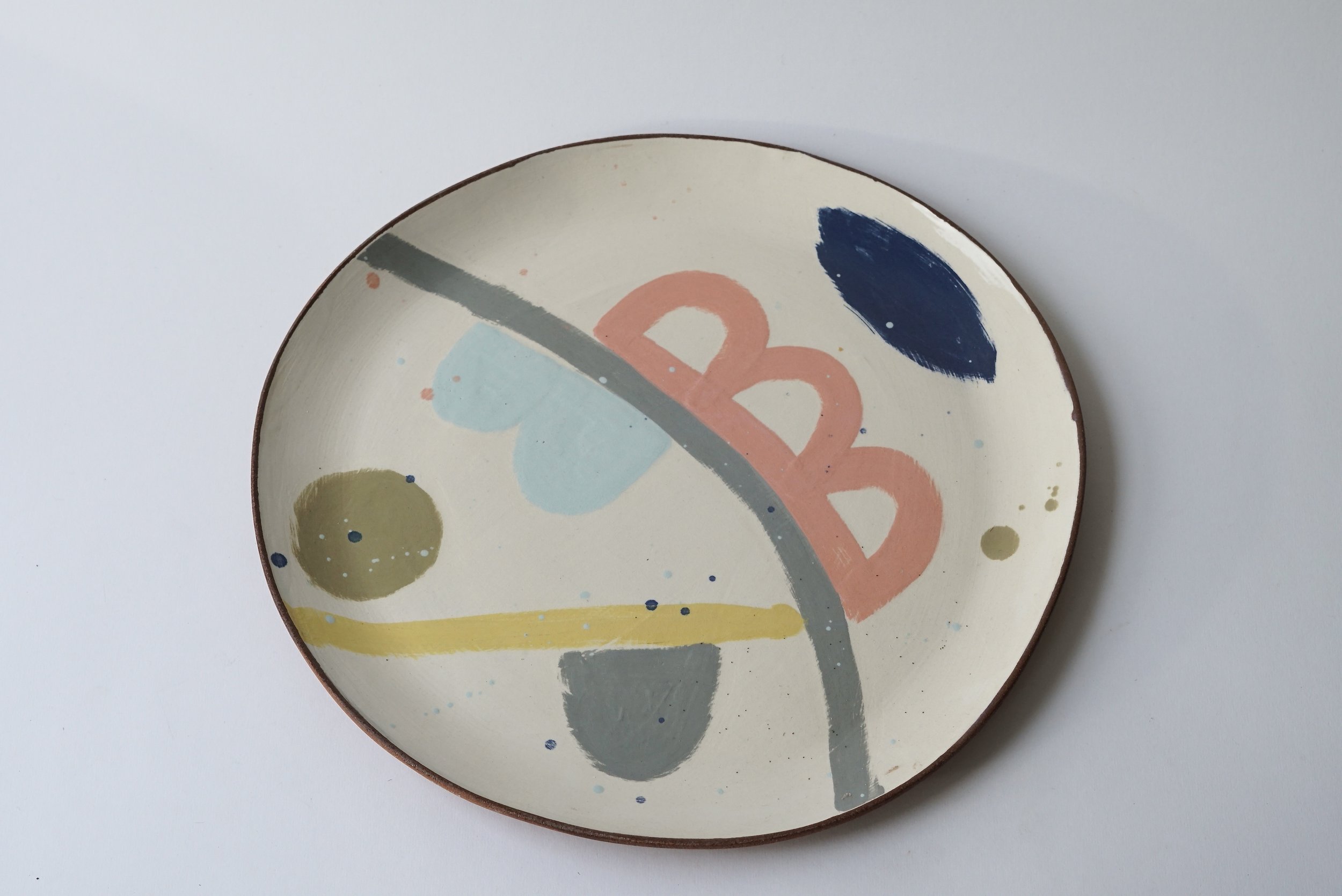 Large Charger  Hand painted with slips - OLD STOCK