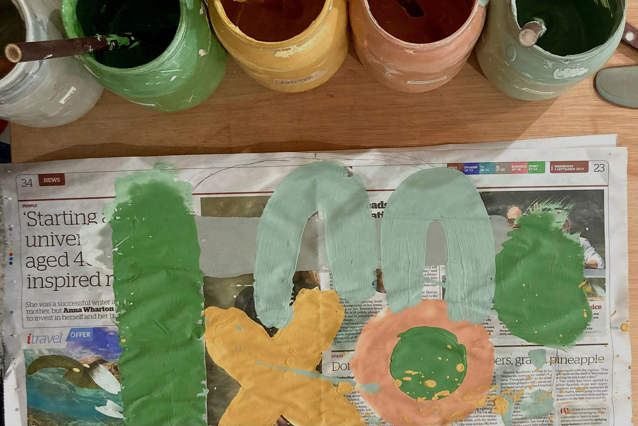 Monoprinting with Slips on Newspaper Pottery Masterclass