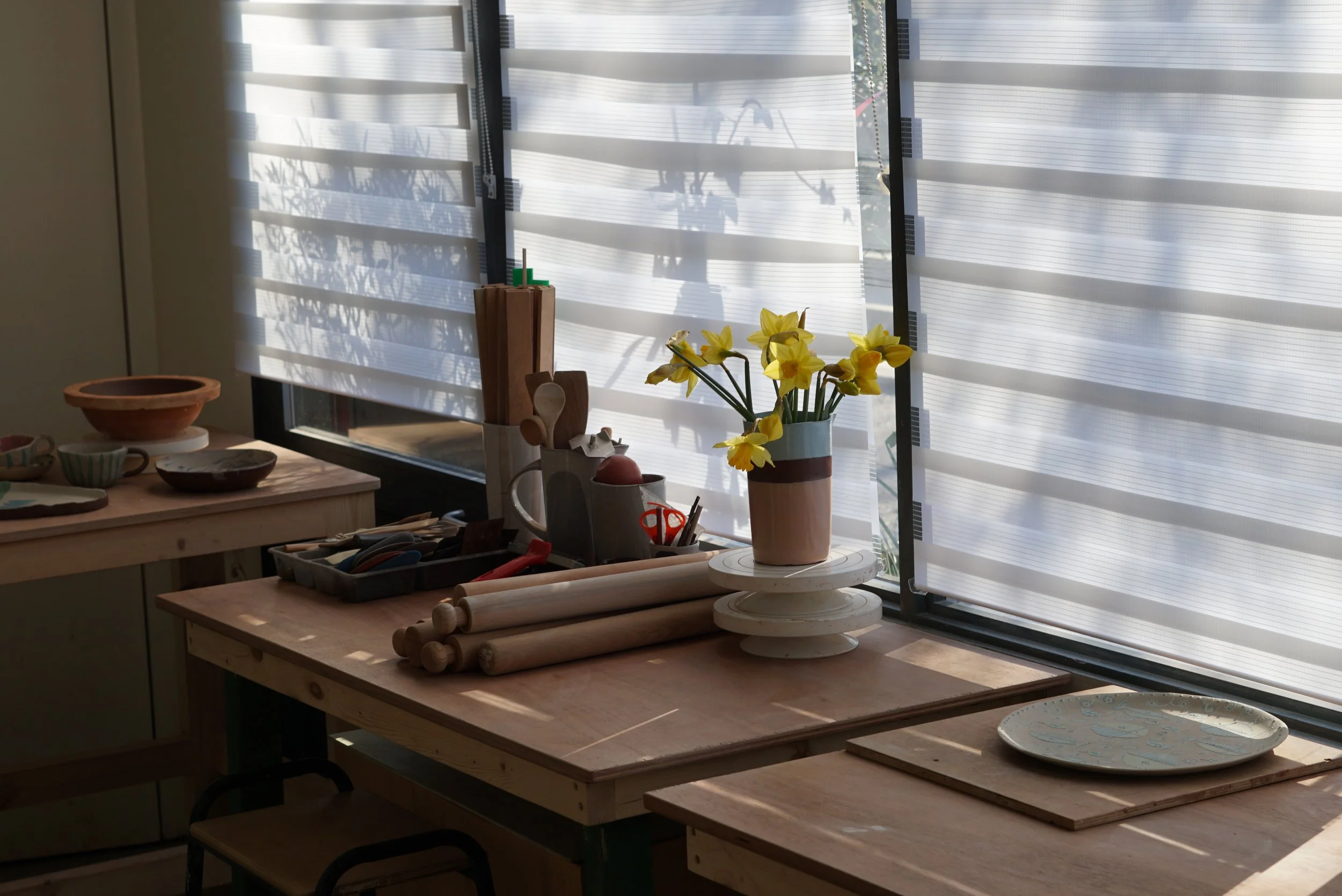 Natural light ceramic workshop for teaching in Central Brigthon