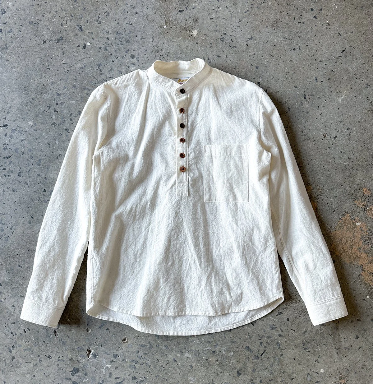 6-Button Blouse — Natural Rinsed Hemp/Organic Cotton | Size XS