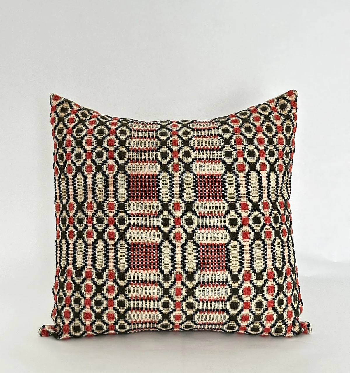 Antique Coverlet Pillow in Rust/Navy/Olive/Cream | Multiple Sizes