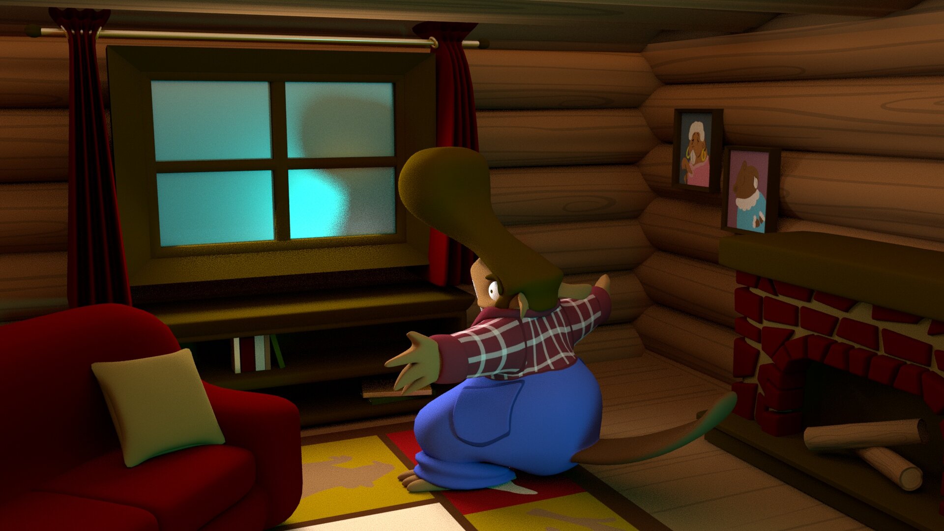Beaver in His Cabin 2